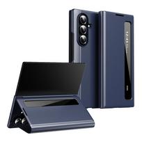 For Samsung Galaxy Z Fold 7 6 5 4 Case Magnetic Smart Side Window View Premium Leather Flip-Free Answering Cover Galaxy Z Fold7