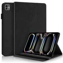 Suitable for iPad Air 13 inch 2026 flat leather case Pro11 inch Tree of Life embossed card holder shell Ipad pro 11 inch 2024 juoda