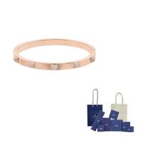 Swarovski Tactic Bangles Womens Rose Gold tone Plated S-Original Brand Box And Bag rožinio aukso spalvos