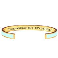 Lightweight Bracelet This Too Shall Pass Mantra Cuff Bracelet Adjustable Engraved Motivational Simple High-end Bangle Hidden Information Inspirational