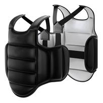 Boxing Equipment Body Protector Martial Arts Vest Soft Body Karate Chest Vest  Training XL Height180-200cm balta/juoda