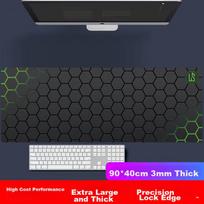 Lingshe Mouse Pad, 900*400*3 Extra Large Thick Office Mouse Pad, Computer Desk Mat, Precision Edge Locking, P59 Barrier Green, Gift Box Packaging