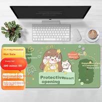 Mouse Pad, Gaming Keyboard Pad, Portable Desk Mat, Large Anime Chinese Style Computer Desk Cover, Precision Lock Edge, 80*30cm, Stay Happy