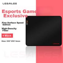 LESAILES High-Density Fiber Fine Surface Professional Gaming Mouse Pad, Medium-Sized Edge-Locked Computer Desk Mat, Red And Black, 300*250*4mm