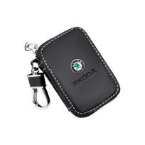 MIII6 For Skoda Models Genuine Leather Car Key Cover - Key Case, Wallet, Keychain Bag - Accessories (Octavia Kodiaq Kamiq Karoq)