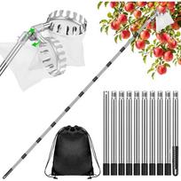 Dreamtop Fruit Picker Pole with Rotatable Basket Telescoping - 13 FT Adjustable Pole with Soft Bag, Lightweight Stainless Steel Fruit Picking Tool for 4m