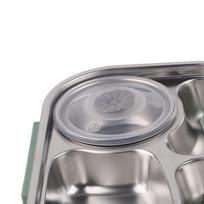 Includes Soup Bowl Stainless Steel Lunch Box 4-Compartment Insulated Lunch Box  For Adults žalia