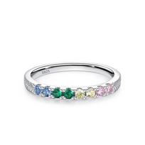 Barbie ring [Original Design] Single Row Color Diamond Bracelet, Temperament and High-Quality Original First Release, Ins Style Love ZJYJZ-YS-101 sidabras