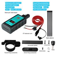 Motorcycle Dual USB Charger, DC12-24V Universal Handlebar Charger Motorcycle USB Riding Phone Charger USB Motorcycle Mobile Phone Power Supply Charger 6.66*3.8*2.13cm juoda/mėlyna
