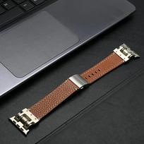 Leather Band for Apple Watch Ultra 3/2 49mm 46mm 45 44mm Luxury Bracelet Titanium Color Strap for iWatch Series 11 10 9 SE Loop 46mm 44mm 45mm 49mm