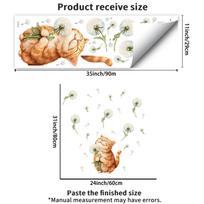 Cat Dandelion Wall Sticker Modern Minimalist Living Room Background Wall Home Decor Self-Adhesive Removable 29x90cm įvairiaspalvis
