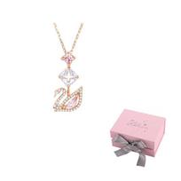 Swarovski Necklaces Womens Pink F-Pink bow gift box rožinė