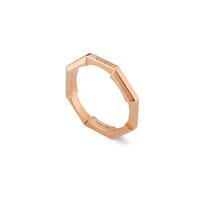 Gucci Link to Love series geometric lines, engraving, shiny rings, same style for men and women, couple model, rose gold 11 auksas