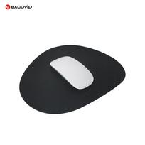 EXCO (EXCO) Black Round Triangular Leather Mouse Pad, Small Size, Laptop Desk Pad, Waterproof Leather, Gaming Mat, Portable And Washable, 0395