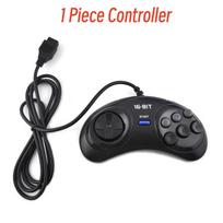 1-2 Pcs Black Gamepad Controller for Sega Mega Drive 9 Pin 6 Buttons Gamepads for Sega Genesis 16 Bit Video Game Console 1PC Controller