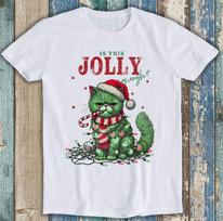 Christmas Funny Cat Is This Jolly Enough Best Seller Gift Tee T Shirt M1753 2XL