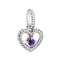 Pandora Inlaid Design Silver Pendant Women's Purple 798854C03 sidabras