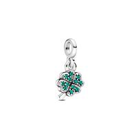 Pandora Mini four-leaf clover charm 798974C01 žalia