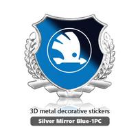 FSNK8 For Skoda 3D Metal Car Side Fender Body Trunk Badge Sticker Accessories VRS Superb Yeti Octavia Enyaq Rapid Karoq Derivati