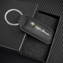 ZOPJT1 Car Logo Key Chian Leather Keychain Rings Gift For Alfa Romeo Sportiva Giulia Giulietta 159 156 Stelvio Auto Keyring Accessories