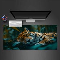 1pc Sleeping Leopard Anime Mouse Pad Big Large Desk Mat Non-Slip Rubber Base Light Gaming Room for PC Computer Laptop Unisex 30cmx60cm(11.8x23.6inch)