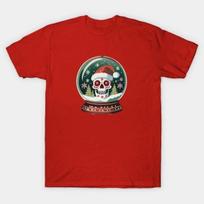 Santa Skull in a snow globe Made in Australia T-Shirt 2XL