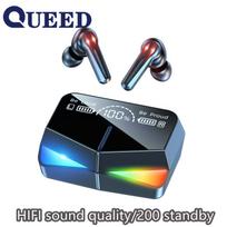 Unslawed TWS Wireless Gaming Headphones In-Ear Fingerprint Touch Cool Design Noise Cancelling Bluetooth 5.3 Low Latency Black juoda
