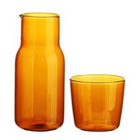 (Pink pitcher: 520ml, cup: 280ml) Glass water pitcher Type 1 yellow