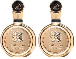 Lattafa Fakhar Gold Extrait - Gėlių, Gintaro, Medžio - Tualetinis vanduo Ilgai išliekantis kvapas Unisex, 3,40 uncijos / 100 ml 2-pake