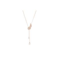 Swarovski Pavé Stone Feather Pattern Cubic Zirconia Necklace Women's Rose Gold 5663485 auksas