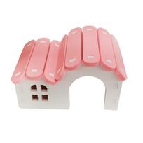 Žiurkėno namelis slėptuvė tvirtas spalvingas mažo gyvūno slėptuvės namelis žiurkėnui pelėms mažam pliušiniam Small House rožinė