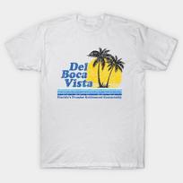 Men Black Print T-shirt Del Boca Vista No-Cut Heat Transfer Print Cotton Tshirt 4XL balta