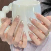 30PCS Short Oval Press On Nails Full Cover Fake Nail Art Set Easy Glue Application Suitable for Work or Party one size