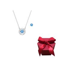Swarovski Una Hoop Auskarai Karoliai Rinkinys Moteriškas Mėlynas/Padengtas Baltu F-Gift Box Style B mėlyna