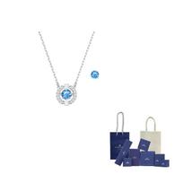 Swarovski Una Hoop Auskarai Karoliai Rinkinys Moteriškas Mėlynas/Padengtas Baltu F-Original Brand Box And Bag mėlyna