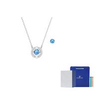 Swarovski Una Hoop Auskarai Karoliai Rinkinys Moteriškas Mėlynas/Padengtas Baltu F-Camellia Embossed Gift Box mėlyna
