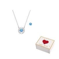 Swarovski Una Hoop Auskarai Karoliai Rinkinys Moteriškas Mėlynas/Padengtas Baltu F-white gift box mėlyna
