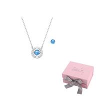 Swarovski Una Hoop Auskarai Karoliai Rinkinys Moteriškas Mėlynas/Padengtas Baltu F-Pink bow gift box mėlyna