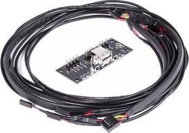 „Alphacool“ priekinis įvesties/išvesties skydelis su USB 2.0, su kabeliu prie serverio korpuso