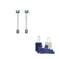 Swarovski Matrix Crystal embellished Drop Earrings F-Branded gift bag