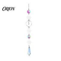Breeze Sound Chime Silver Crystal Wind Suncatcher, Star Moon Sun Hanging Ornament, Light Catcher Prism Translucent Decoration, Dreamy Decor G