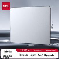 Deli Metal Mouse Pad, Office And Gaming Aluminum Alloy Mouse Pad, Silver, 83000