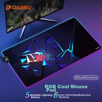 DAREU Professional Gaming Cool RGB Light-Up Mouse Pad Large Size 800*400*3mm USB Interface Smooth Desk Pad PE-T84
