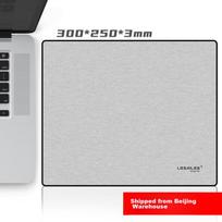 LESAILES Striped Mouse Pad, Medium And Small Sizes with Locking Edges, for Gaming, Laptop, Office Desk, Gray And White, 300*250*3mm
