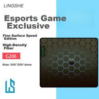 Lingshe Mouse Pad, 300*250*4mm, High-Density Fiber Thin Surface, FPS Gaming Specific, Medium-Sized Edge-Locked Computer Desk Pad, Bili G206