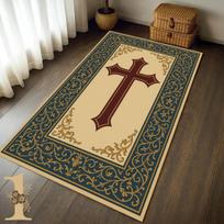 Krikščioniškas kryžiaus maldos kilimėlis, didelis Jėzaus kryžiaus kilimas, bažnyčios namų dekoravimo kilimėlis, religinė dovana, minkštas neslystantis maldos kilimėlis 40cm x 60cm