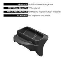cfseh5 For New Tesla Model Y Launch 2025 Model 3+ Highland 2024 Steering Wheel Silicone SunGlasses Case Mobile Phone Holder Storage juoda