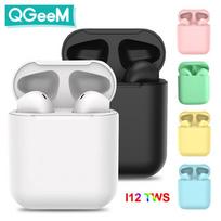 I12 TWS Stereo Wireless 5.0 Bluetooth Earphone Earbuds Headset with Charging Box for iPhone Android Xiaomi TWS i12 balta