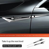 GOF3   1 Pair Car Fender Side Badge Sticker Body Bumper Decal for Chevrolet TRAX CRUZE TRAX IMPALA SILVERADO AVEO Sail Blazer