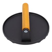 Burger Press 6.7 Inch Round Meat Hamburger Press Cast Iron Heavy Duty Burger Chopper with Wooden Handle L